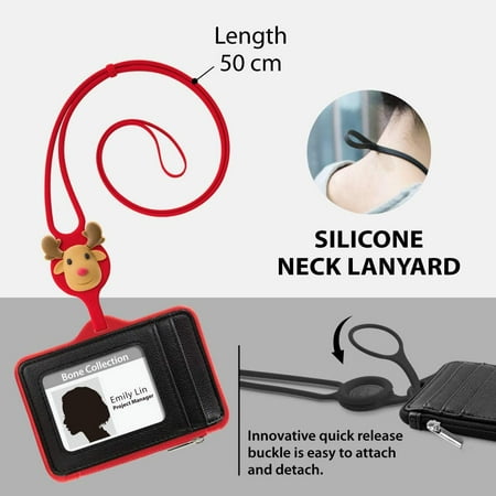 Zipper Pocket and Silicone Neck Lanyard Maru Penguin Bone Lanyard Wallet ID Badge Holder with Lanyard Premium Leather Badge Holder Wallet Case with ID Window Credit Card Slots Zipper Pocket and Silicone Neck Lanyard Maru Penguin Bone Lanyard Wallet ID Badge Holder with Lanyard Premium Leather Badge Holder Wallet Case with ID Window Credit Card Slots